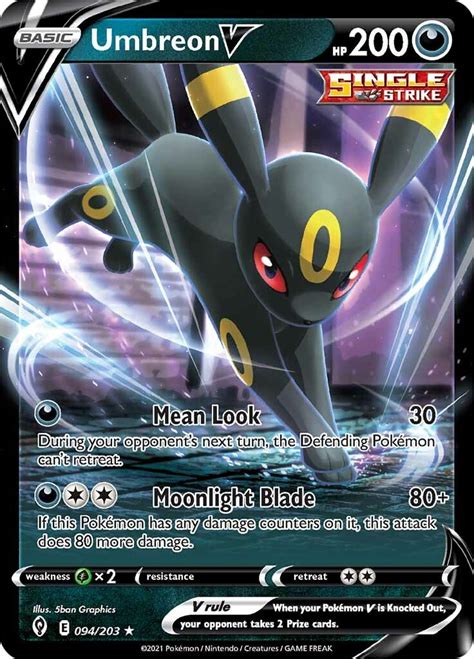 Umbreon v alternate art - Let‘s break down the market pricing for Umbreon VMAX: Regular Art VMAX (Pack-Pulled): ~$150. Alternate Art VMAX (Pack-Pulled): ~$1000. Alternate Art VMAX (PSA 10 Gem Mint Grade): ~$3000. Alternate Art VMAX (CGC 9.5 Mint Grade): ~$2500. Of course, collector-grade copies with perfect centering and no flaws will sell for higher prices.